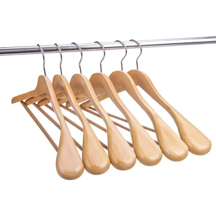 Perchas de Madera Antideslizantes 45 x 25 x 5 cm Paquete de 10 Ideal para Abrigos y Trajes - 1