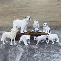 Mini figuras de acción en miniatura de animales Arctic Antarctic, pingüinos, oso Polar, búho nevado, delfín, lobo, modelo de estatuilla, juguete de decoración - details 3