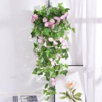 Flor artificial multicolor Morning Glory 12 tenedores 22 cabezas simulación hojas verdes flores falsas hojas verdes - details 8