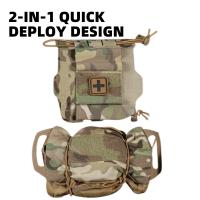 Bolsa para botiquín de primeros auxilios para cinturón de servicio, sistema MOLLE de dos piezas, kit de trauma IFAK, portador de rollo médico para emergencia al aire libre - details 1
