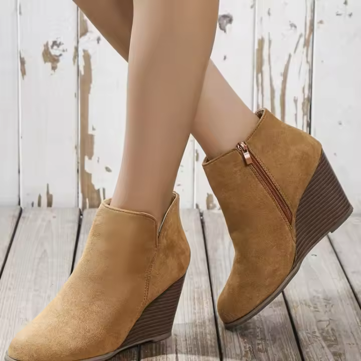Otoño Invierno mujer tacones de cuña botines zapatos de moda casual - 1