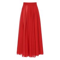 Faldas largas transparentes para mujer, faldas latino Tango salón baile Flamenco lírico, falda dobladillo ancho cintura alta de - details 14