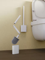 Cepillo De Inodoro Mini De Silicona Con Base Antifugas Y Cerdas Flexibles Para Baño Cepillo Rápido Secado Soporte Eco-amigable - details 2