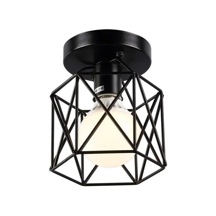 Lámpara de Techo Goeco Semiempotrada para Cocina Pasillo Material de Hierro Iluminación Vintage Estilo Tradicional Fuente de Luz de Bombillas Incandescentes Montaje en Techo - 1