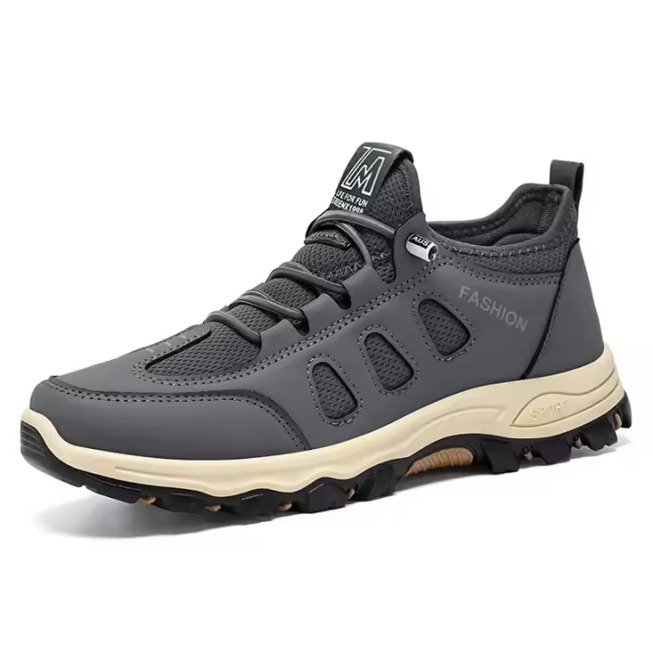Zapatillas de deporte suaves para hombre, zapatos de senderismo transpirables para caminar al aire libre, calzado de senderismo negro ligero para hombre, zapatos de escalada - 1