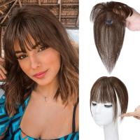 Extensiones de cabello con flequillo para mujer, 4x6/5x7, 100% de cabello humano, flequillo tenue 3D, Clip para pérdida de cabello, piezas de cabello con flecos - details 14