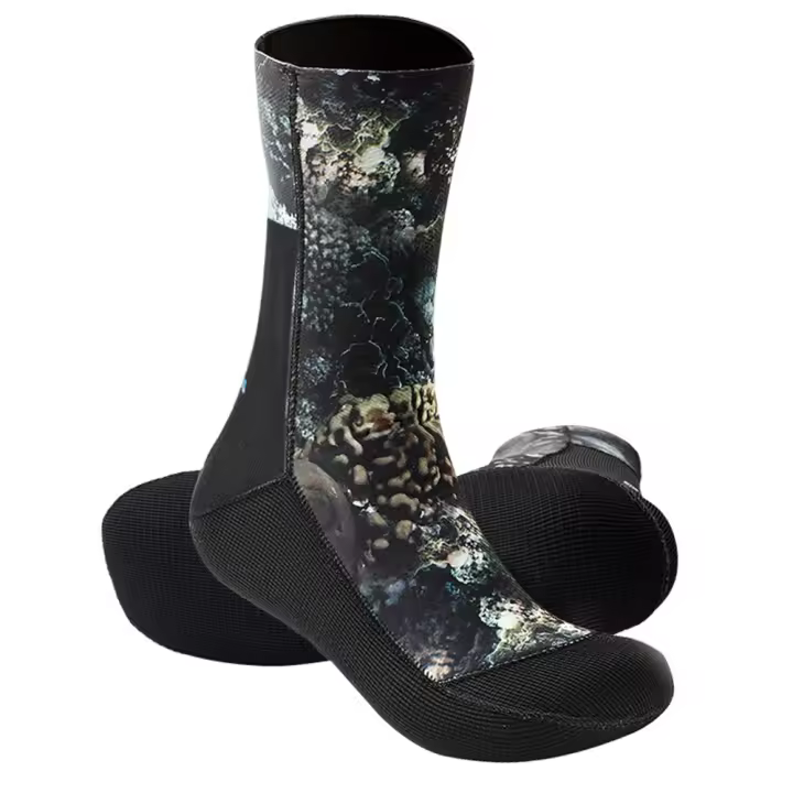 Calcetines de Buceo SWROW 5mm CR de Neopreno Camuflaje para Playa Calcetines de Natación Cálidos para Scuba Diving Surf Board - 1