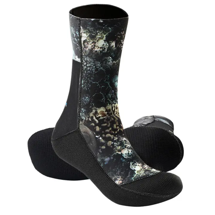 Calcetines de Buceo SWROW 5mm CR de Neopreno Camuflaje para Playa Calcetines de Natación Cálidos para Scuba Diving Surf Board - 1