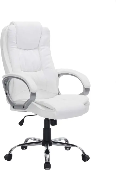Silla sillón de Oficina Estudio Alta Gama tapizado en Piel sintética, Color Beige taupé. - 1