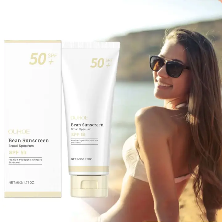 Crema hidratante con protección solar Spf50, crema de aislamiento solar duradera para el cuerpo y la cara, Control de aceite, protección UV, brillo, cuidado de la piel - 1