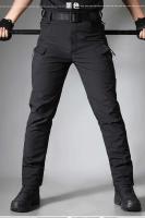 Conjunto táctico de invierno para hombre, traje militar impermeable a prueba de viento para exteriores, chaquetas con capucha de concha suave con múltiples bolsillos, pantalones de trabajo de piel de tiburón - details 22