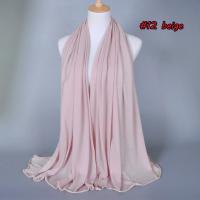 Hijab de algodón liso para mujer, chal largo y elástico, bufanda de red para el cuello, Sjaal musulmán, 35 colores, 180x80Cm - details 25