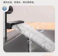 Grifo de fregadero de cocina en cascada, grifo mezclador frío y caliente, grifo giratorio extraíble tipo Gourmet para cocina - details 9