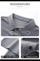 Polo de seda helada para hombre, camiseta de manga corta de malla transpirable de alta gama, ropa deportiva informal de color sólido de alta calidad - details 3