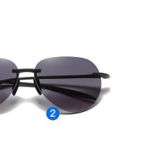 Gafas de sol de lectura sin montura, lentes grises bifocales, TR90, patillas elásticas, cómodas, protección UV + 0,75 a + 4 - details 6