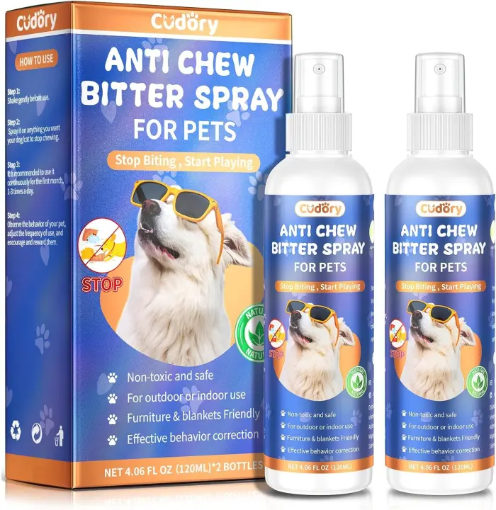 Cudory 2 piezas de manzana amarga para dejar de masticar, masticar para perros y gatos, proteger muebles, zapatos, pertenencias, ayuda de entrenamiento disuasorio para perros - 1