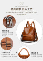 Mochila pequeña informal simple para mujer, bolso de hombro de cuero PU suave, bolso de trabajo vintage para mujer - details 6