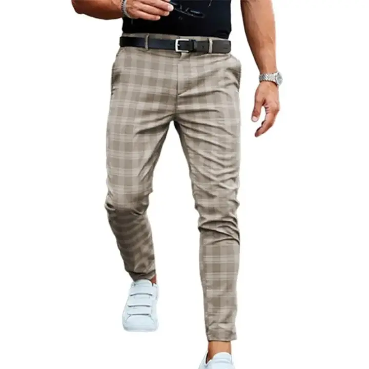 Sartén retro para hombre, moda masculina, pierna recta, informal, busins, sartén ajustada - 1