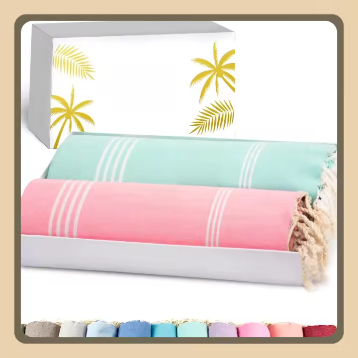 Juego de Toallas de Playa Turcas Grande Fouta Peshtemal de Algodón 100% - 1
