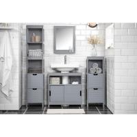 Armario de Baño de Suelo Blanco Estante y Puertas Correderas 60 x 30 x 60 cm - details 14