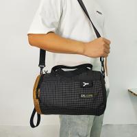 Bolso bandolera grande para hombre, bolso de hombro deportivo informal, nailon, correa ajustable, 1,5 m de largo, negro, solo lavado a mano, para fitness, viajes, desplazamientos diarios, regalo - details 2