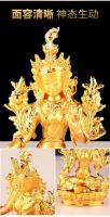 Hengjia Estatua de Tara Verde Decoración Adorno Chapado en Oro Guanyin Bodhisattva Adoración Hogar 2 Pulgadas - details 5