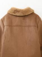 TRAFZA-abrigos gruesos de Invierno para mujer, chaquetas cálidas elegantes de manga larga con cuello vuelto de un solo pecho, Color sólido, a la moda - details 4