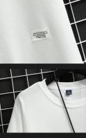 Traje De Verano Para Hombre Con Estampado De Waffle Conjunto Casual De Camiseta Y Shorts Color Sólido Talla Grande - details 27