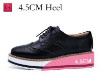 Zapatos de cuero genuino de alta calidad para mujer, zapatos Derby planos Brogue informales, zapatos Oxford formales Retro Brock para mujer - details 9