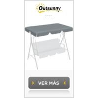 Jardín de 3 Plazas Columpio Exterior con Techo Ajustable y Marco de Acero para Balcón Terraza Patio Carga 240 kg 172x110x153 cm Gris - details 12