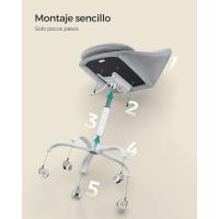 Silla de Oficina en Casa, Silla Giratoria de Algodón y Lino, Silla de Escritorio, Acolchada con Espuma, Altura Ajustable, para Estudio, Dormitorio, Azul Pálido OBG020Q01 - details 63