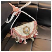 Bolso tejido a mano de verano estilo étnico de paja 2025 moda de interés especial nueva bandolera de hombro para vacaciones en la playa - details 17