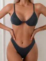 Conjunto de Bikini de Dos Piezas Negro Traje de Baño Sexy para Mujeres Estilo Biquini Brasileño - details 16