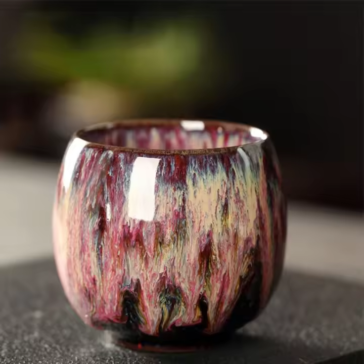 Taza de té de cerámica creativa de Kung Fu, taza de agua de porcelana, vajilla de transformación de horno de cerámica - 1
