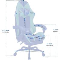 Silla Gaming Silla de Oficina Silla Giratoria Silla de Ordenador Silla de Tareas Silla de Escritorio Silla Ergonómica Silla de Carreras Silla de Cuero Silla PC Gaming (Rojo, con reposapiés) - details 57