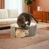 Cama túnel para gatos de fieltro en forma de S, nido para gatos semicerrado ventilado desmontable, resistente a los arañazos con agujeros, casa escondite para gatos - details 6