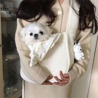 Bolso de hombro grande para mascotas, bolsa de lona de peluche para gatos y perros pequeños, mochila para mascotas - details 4