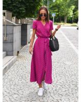 Vestido Floral Elegante con Escote en V Estampado Moderno, Transpirable, Perfecto para Trabajo y Ocasiones Casuales - details 18