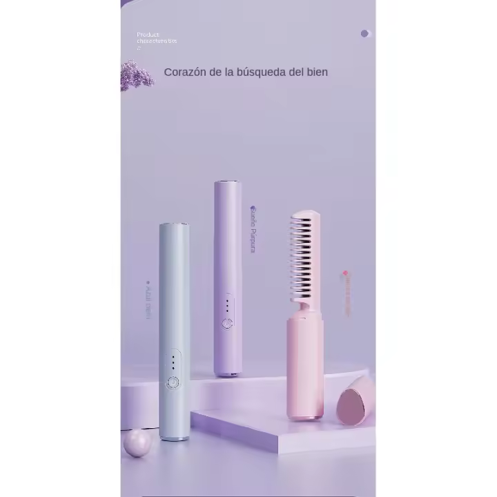 Alisado de cabello sin cable peine portátil cuidado del cabello inteligente Control de temperatura alisado Clip antiestático - 1