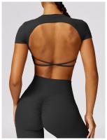 Camiseta de Yoga de Corte Corto de Verano Top de Deportivo de Nylon para Mujeres - details 20