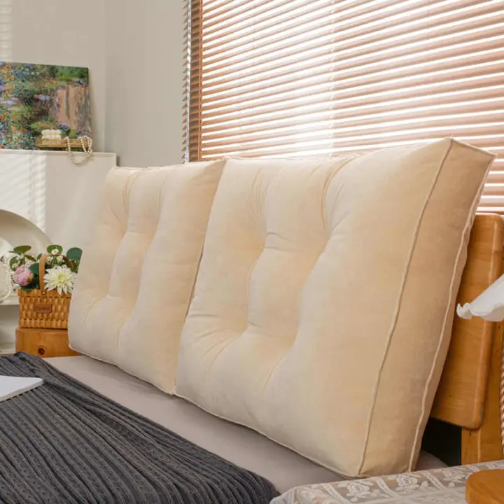 Almohada de Cuerno de Cama Almohada de Lectura de Espalda con Soporte de Posicionamiento de Almohada Material de Poliéster/Algodón Hecho en China - 1