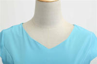 Women summer vintage with belt short sleeve v neck elegant retro swing party dresses - details 62