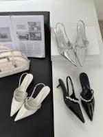 Sandalias de Cadena de Diamantes de Imitación Altas Puntiagudas Estilo Tacón Niche para Mujeres - details 7