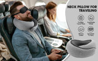 Almohada de Viaje de Espuma de Memoria Almohada de Cuello Aireplane Almohada U-Formable Desmontable para Aviones - details 0