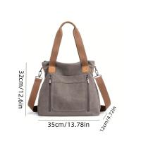 Bolso bandolera multifuncional de gran capacidad con hombro de lona para mujer, moda al aire libre - details 6