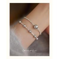 Pulsera de perlas Chips naturales joyería de plata pura cielo estrellado diseño de nicho Simple sentido de alta gama luz para mujer - details 9
