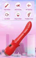 Leten Rolling Beads Thrusting Rabbit G Spot Clitoral Consolador realista Vibrador Vibrador Wiggling Juguetes sexuales para mujeres - details 0