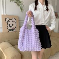 Bolso de hombro plisado para mujer, bolsa Vintage de gran capacidad, Color caramelo, Burbuja, nube, compras, Verano - details 2