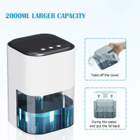 Deshumidificador de alta eficiencia con luz LED de colores, 2000 ml, apagado automático para el hogar, baño y cocina - details 3