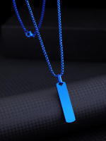 Collar de acero inoxidable de titanio simple para hombre, colgante versátil que no se decolora. - details 6